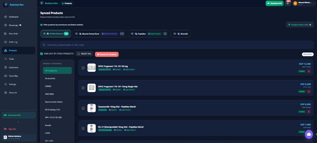 BusinessDev Multi-Store Inventory & Products Sync